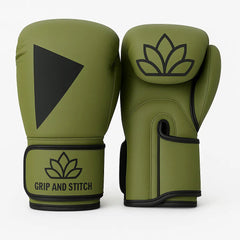 Premium Olive Green Boxing Gloves – Pro Training & Sparring Gear