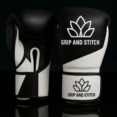 Pro Training Boxing Gloves – Black & White Edition
