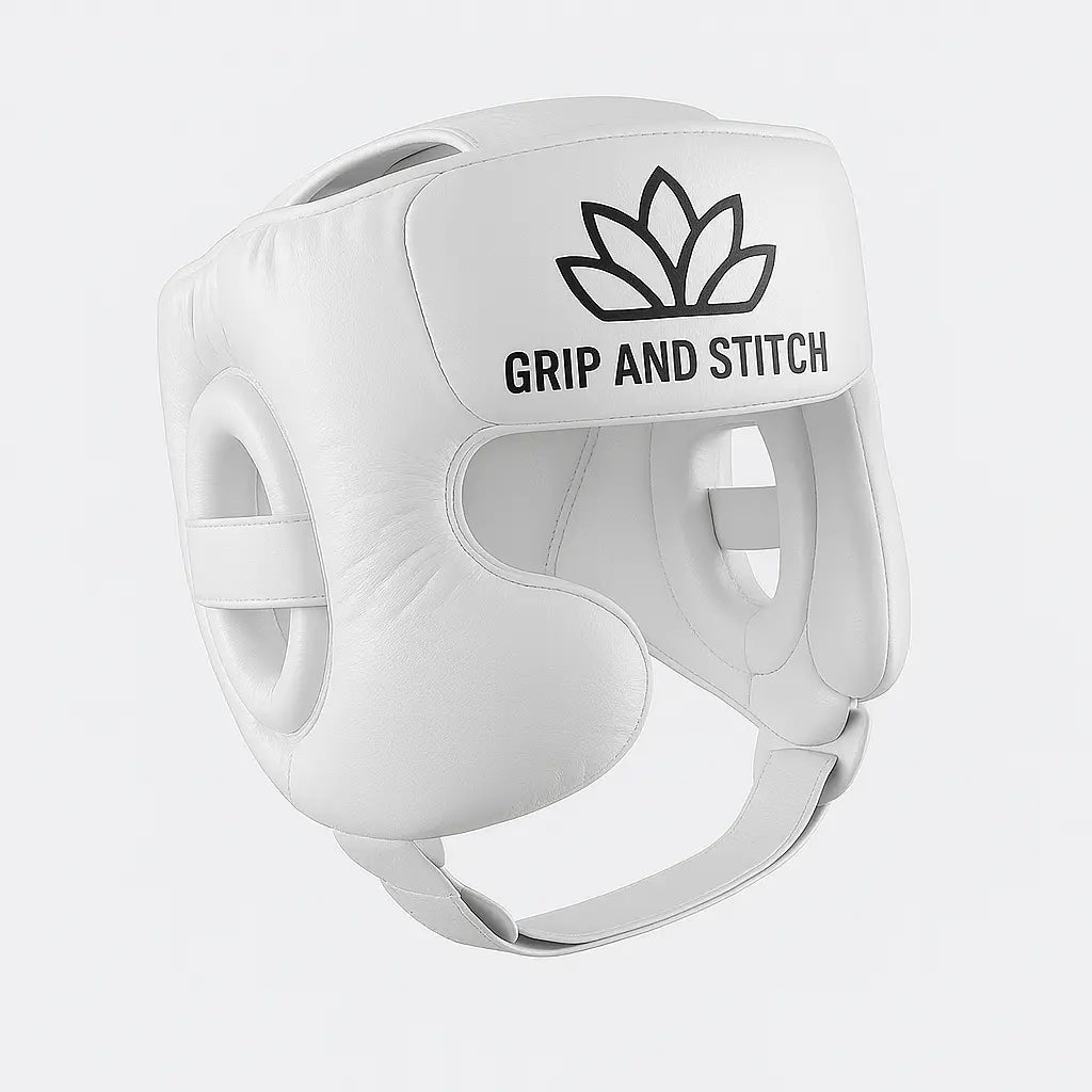 Premium White Boxing Head Guard – Lightweight, Full Face Protection