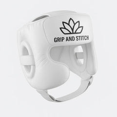 Premium White Boxing Head Guard – Lightweight, Full Face Protection