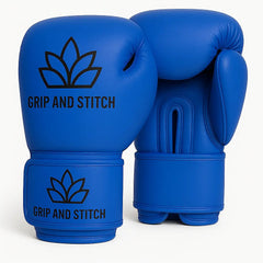 Boxing Gloves | Premium Leather Training Gloves for Sparring, Kickboxing, Muay Thai & MMA | Breathable, Wrist Support, Comfortable Fit - Blue