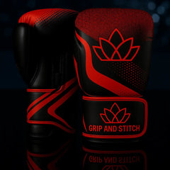 Black and Red Boxing Gloves –  Pro Training, Kickboxing, Sparring & MMA Gloves with Wrist Support
