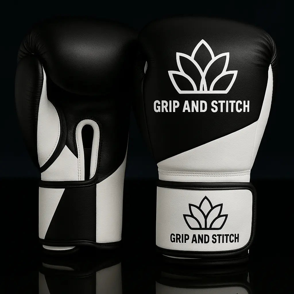 Pro Training Boxing Gloves – Black & White Edition